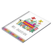 Cute Pencils Teacher Name Notitieboek (Linkerzijde)