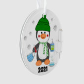 Cute Penguin 2020 Covid-kerstboom Ornament (voorkant)