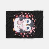 Cute Penguin 67 Six Seven Valentine Hearts 6 7 Mem Fleece Deken (Voorkant (Horizontaal))