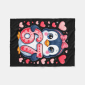 Cute Penguin 67 Six Seven Valentine Hearts 6 7 Mem Fleece Deken (Voorkant (Horizontaal))