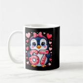 Cute Penguin 67 Six Seven Valentine Hearts 6 7 Mem Koffiemok (Links)