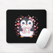 Cute Penguin 67 Six Seven Valentine Hearts 6 7 Mem Muismat (Met muis)