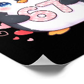 Cute Penguin 67 Six Seven Valentine Hearts 6 7 Mem Poster (Hoek)