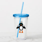 Cute Penguin Acryl Drinkbeker (Achterkant)