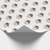 Cute Penguin Afstuderen Gift Wrapping Paper Cadeaupapier (Hoek)