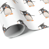 Cute Penguin Afstuderen Gift Wrapping Paper Cadeaupapier (Rol Hoek)