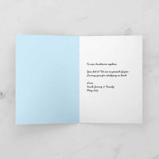 Cute Penguin Afstuderen Kaart (Binnen)