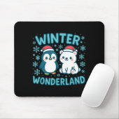 Cute Penguin And Lar Bear Winter Wonderland Christ Muismat (Met muis)