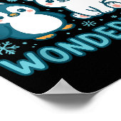 Cute Penguin And Lar Bear Winter Wonderland Christ Poster (Hoek)