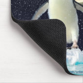 Cute Penguin and Winter Moon Kerstmis Mousepad Muismat (Hoek)