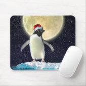 Cute Penguin and Winter Moon Kerstmis Muismat (Met muis)