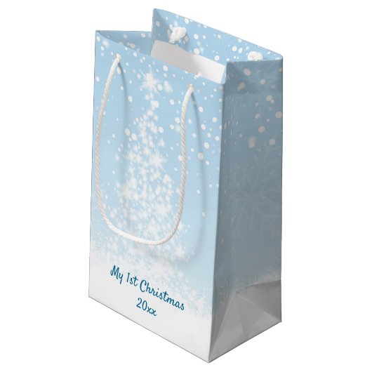 Cute Penguin babay's eerste Kerstmis Klein Cadeauzakje (Achterkant Gekanteld)