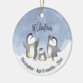 Cute Penguin Babies First Kerstmis Keramisch Ornament (Links)