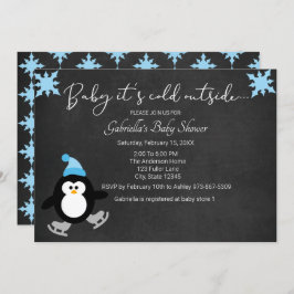 Cute Penguin Baby Het is koud buiten Baby shower Kaart