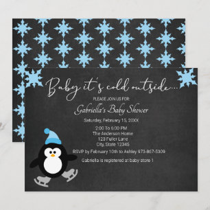 Cute Penguin Baby Het is koud buiten Baby shower Kaart