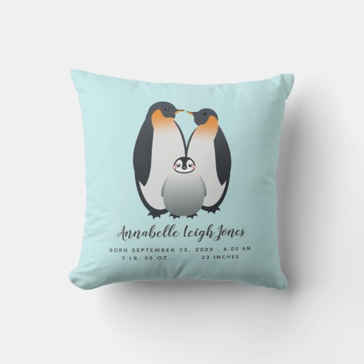 Cute Penguin Baby Nursery Kussen (Voorkant)