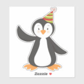 Cute Penguin, Baby Penguin, pinguïn met partijgebo Sticker (Vel)