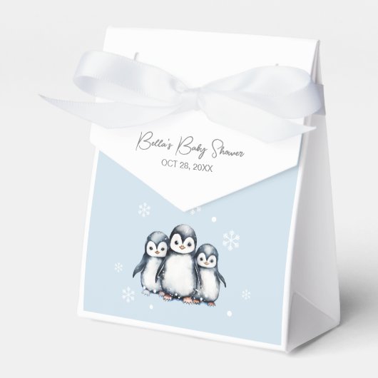 Cute Penguin Baby shower Bedankdoosjes (Voorkant Zijde)