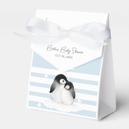 Cute Penguin Baby shower Bedankdoosjes (Voorkant Zijde)