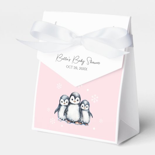 Cute Penguin Baby shower Bedankdoosjes (Voorkant Zijde)