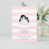 Cute Penguin Baby shower Bedankkaart (Staand voorkant)