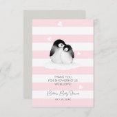Cute Penguin Baby shower Bedankkaart (Voorkant / Achterkant)