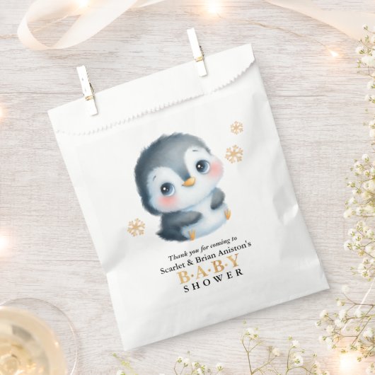 Cute Penguin Baby shower Bedankzakje (Geknipt)