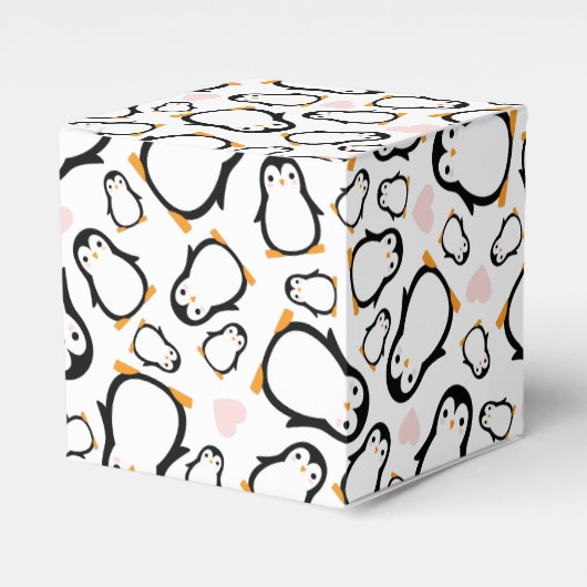 Cute Penguin Baby shower Blue Boy Bedankdoosjes (Voorkant Zijde)