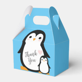 Cute Penguin Baby shower Blue Boy Bedankdoosjes