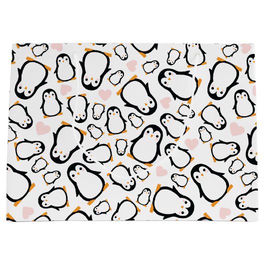 Cute Penguin Baby shower Blue Boy Groot Cadeauzakje (Voorkant)