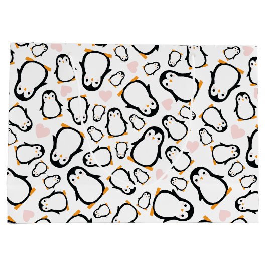 Cute Penguin Baby shower Blue Boy Groot Cadeauzakje (Achterkant)