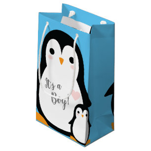 Cute Penguin Baby shower Blue Boy Klein Cadeauzakje
