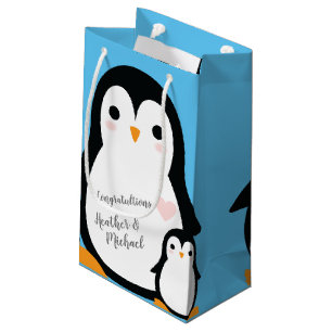 Cute Penguin Baby shower Blue Boy Klein Cadeauzakje