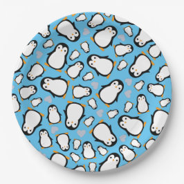 Cute Penguin Baby shower Blue Boy Papieren Bordje