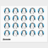 Cute Penguin Baby shower Blue Boy Ronde Sticker (Vel)