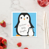 Cute Penguin Baby shower Blue Boy Servet (Insitu)