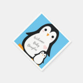 Cute Penguin Baby shower Blue Boy Servet (Hoek)