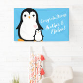Cute Penguin Baby shower Blue Boy Spandoek (Insitu)