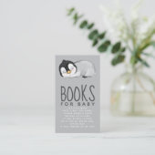 Cute Penguin Baby shower Books for Baby Informatiekaartje (Staand voorkant)