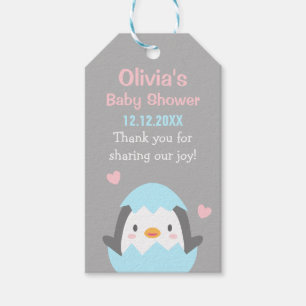 Cute Penguin Baby shower Dank je cadeau Labels Cadeaulabel