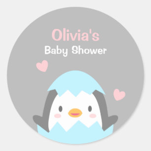 Cute Penguin Baby shower Decorting Stickers