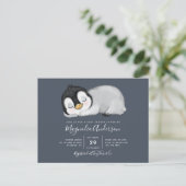 Cute Penguin Baby shower Invitation Briefkaart (Staand voorkant)