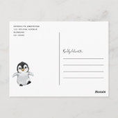 Cute Penguin Baby shower Invitation Briefkaart (Achterkant)