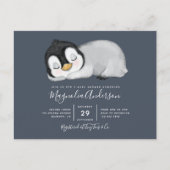 Cute Penguin Baby shower Invitation Briefkaart (Voorkant)