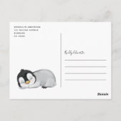 Cute Penguin Baby shower Invitation Briefkaart (Achterkant)