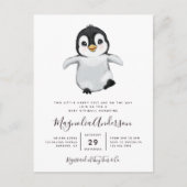 Cute Penguin Baby shower Invitation Briefkaart (Voorkant)