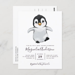 Cute Penguin Baby shower Invitation Briefkaart