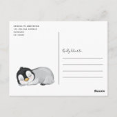 Cute Penguin Baby shower Invitation Briefkaart (Achterkant)