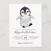 Cute Penguin Baby shower Invitation Briefkaart (Voorkant)
