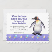 Cute Penguin Baby shower Kaart (Voorkant)